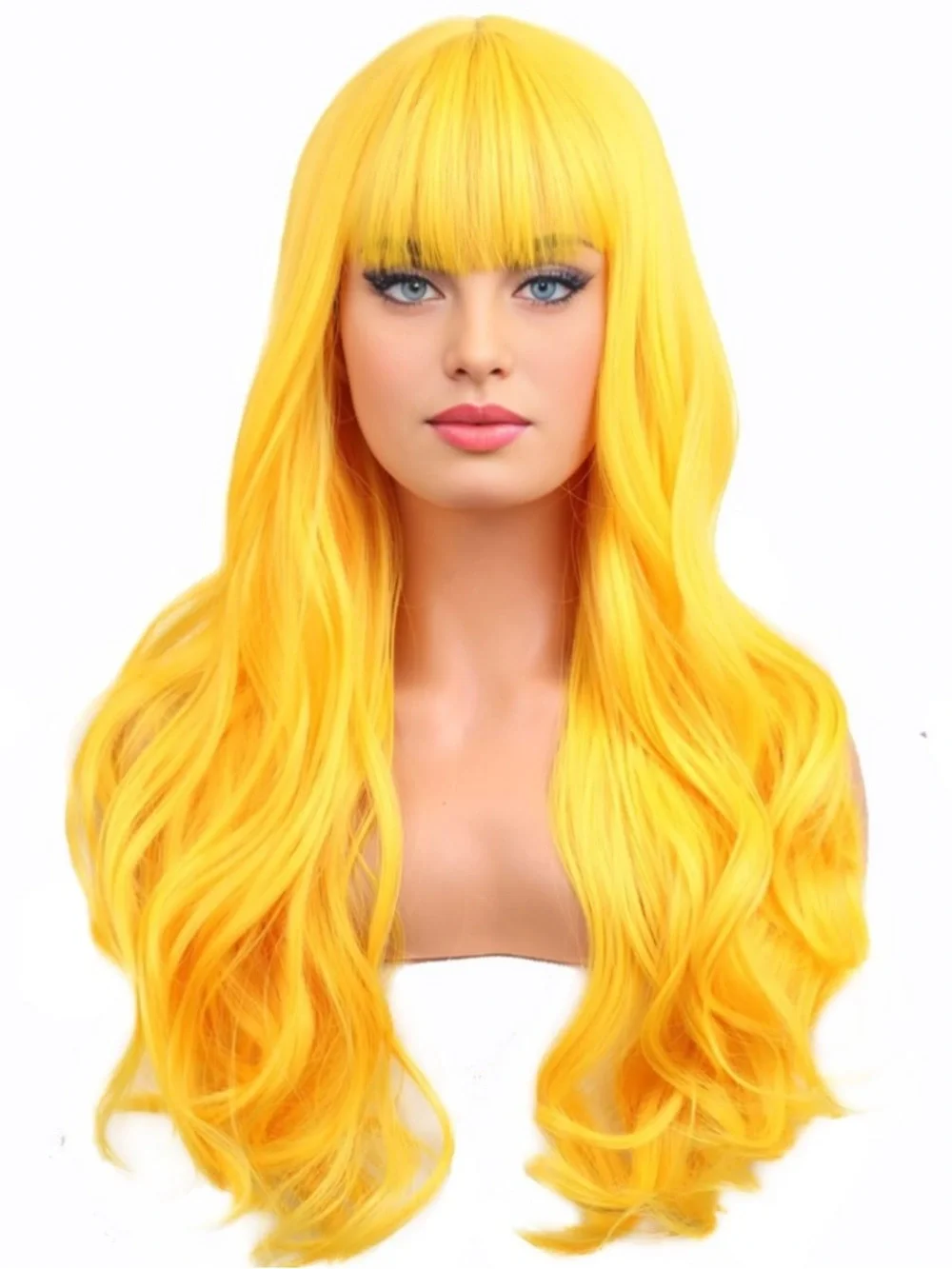 Synthetic 26” Long Wavy Fringe Bangs Wig